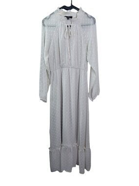 Fairytale Lulu’s Swiss Dot Long Sleeve Maxi Dress w/ Ruffle Collar | Size S